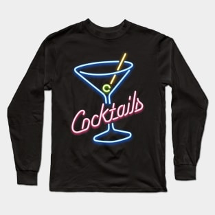 Cocktails neon look sign Long Sleeve T-Shirt